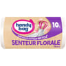 Handy bag sacs poubelle salle de bains à poignées coulissantes senteur florale 10l 15