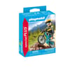 71756 Cycliste avec VTT et souche d'arbre