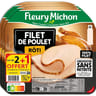 Fleury michon filet de poulet rôti conservation sans nitrite 4 tranches épaisses lot 2+1 offert 348g