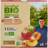 Carrefour bio compote de fruits sans sucres ajoutés bio pommes pêches abricots x8 - 800g