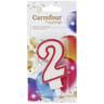 Carrefour home bougie chiffre n°2 avec bobèche