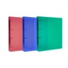 Lot de 3 classeus A4+ dos 40mm 4 anneaux rond basic PP translucide