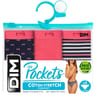 Lot de 3 slips Les Pockets Coton Stretch Dim 5MM LOT PRETTY ROSE 44\46