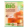 Carrefour bio truite fumée au bois de hêtre 4 tranches 120g