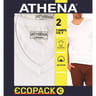 Lot de 2 Tee-shirts col V manches courtes Ecopack  homme Athena 300 BLANC/BLANC T7