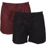 Lot de 2 caleçons fantaisie et unis IMP MARINE/BORDEAUX T7