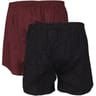 Lot de 2 caleçons fantaisie et unis IMP MARINE/BORDEAUX T7
