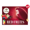 Carrefour extra 4 bâtonnets glace fruits rouges coeur vanille 312g