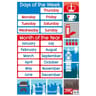 Poster anglais mois et jours 52x76cm