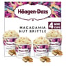 Haagen dazs 4 mini pots obsession macadamia nut brittle 380ml 324g