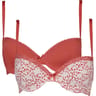 Lot de 2 soutiens-gorge coque ligne Duo Micro UNI ROUGE/IMP ROSE 100D