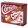 Cornetto soft glace à l'italienne vanille & fraise 4x140ml 316g
