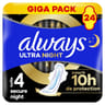 Always ultra serviettes secure night taille 4 ailettes x24