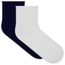 2 paires de socquettes coton bio bord roulotte femme Le Bourget BLANC/MARINE 37/41