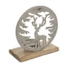 Photophore rond renne forêt 25 cm