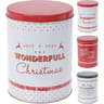 Lot de 3 boîtes de conservation en métal décor noël