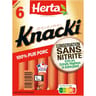 Herta knacki original porc conservation sans nitrite x6, 210g