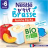 Nestlé p'tit brassé bio pomme pêche dès 6 mois 4x90g