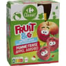 Carrefour classic' fruit&cie compotes pomme fraise sans sucre ajouté x4 -360g