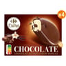Carrefour Extra glaces chocolat au lait coeur vanille x4 300g
