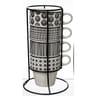 Lot de 4 mugs sur rack bohémia