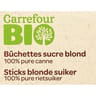 Carrefour bio 100 sticks sucre blond 100% pure canne bio 500g