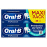 Oral-b dentifrice professional prévention du tartre cristaux nettoyant 2x75ml