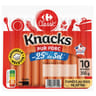 Carrefour Classic' knacks pur porc -25% de sel x10 - 350g