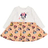 Robe manches longues minnie fille BLANC / PECHE AOP MINNIE 24 MOIS
