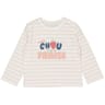 Tee shirt manches longues fille BLANC RAYE ROSE PASTEL 24MOIS