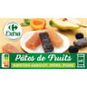 Carrefour extra pâtes de fruits abricot mûre poire -180g