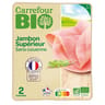 Carrefour bio jambon supérieur sans couenne 2 tranches 80g