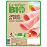 Carrefour Bio jambon de Paris 4 tranches 160g
