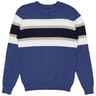 Pull col rond rayé homme BLEU XXL