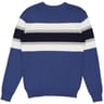 Pull col rond rayé homme BLEU XXL