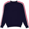 Pull col rond bandes épaule homme MARINE XXL