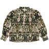 Blouse manches longues femme GREEN BEIGE AOP T46
