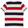 Tee-shirt manches courtes maille mousse rayé homme BLANC/MARINE XXL