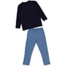 Pyjama long col tunisien poche homme MARINE XXL