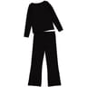 Pyjama long manches longues femme NOIR L