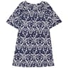 Robe manches 3/4 femme IMP. MARINE/BLANC T50
