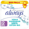 Always coton protection serviettes hygiéniques ailettes long+ x18