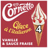 Cornetto 4 glaces à l'italienne vanille & fraise 560ml 324g