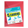 Carrefour lot de 5 cahiers agrafes 240x320 48 pages 90 grammes seyes polypro coloris assortis