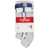 3 paires de socquettes invisibles fantaisies sport semelle bouclette homme Influx BLANC/GRIS/BLEU T39\42