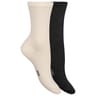 2 paires de mi chaussettes unies coton femme Dim B4W IVOIRE/ANTHRACITE T39\42
