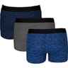 Lot de 3 boxers GRIS CH/NR IMP/BLEU ACIER IMP T4