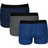 Lot de 3 boxers GRIS CH/NR IMP/BLEU ACIER IMP T6