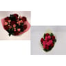 Bouquet de roses rouges et roses roses ramifiées