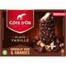 Côte d'Or 4 bâtonnets glace vanille enrobage chocolat noir amandes 260g
